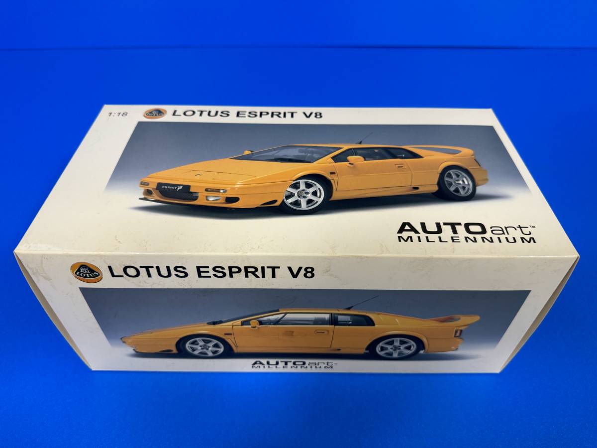 独創的 ロータス 1/18 オートアート エスプリ Yellow V8 ESPRIT LOTUS AUTOart イエロー V8 乗用車
