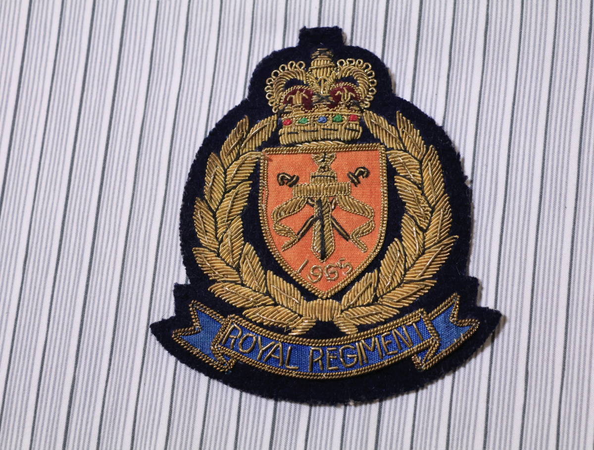 ブレザーエンブレム　金 モール ROYAL REGIMENT _画像1