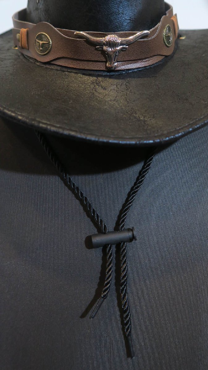  new goods Western hat fake leather 1008 black black BLACK ten-gallon hat kau Boy hat Buffalo hat ... rockabilly 