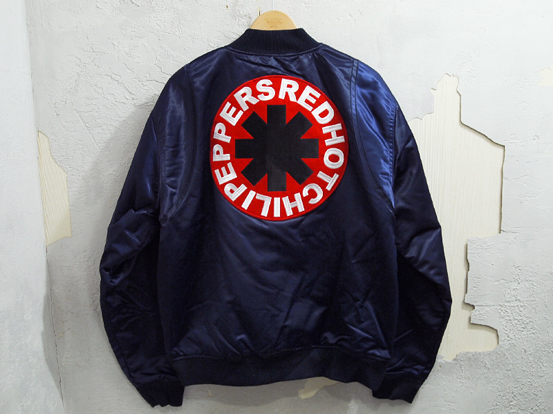 新品 Red Hot Chili Peppers EMBROIDERD SATIN OFFICIAL TOUR BOMBER ボンバー ジャケット MA-1 WORLD TOUR レッドホットチリペッパーズ