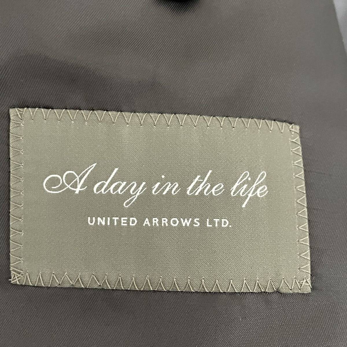 超美品『ユナイテッドアローズ UNITED ARROWS』カシミヤ混 上質な光沢感！ チェスターコート ロングコート グレンチェック　Sサイズ メンズ_画像8