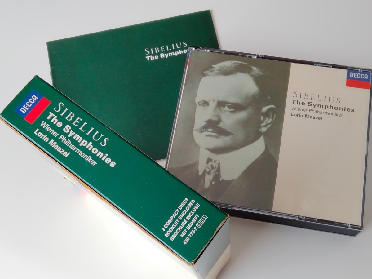 【91年独盤/3CD BOX】JEAN SIBELIUS / The Symphonies No.1~7 Wiener Philharmoniker/ Lorie Maazel DECCA 430 778-2 シベリウス,マゼール_画像4