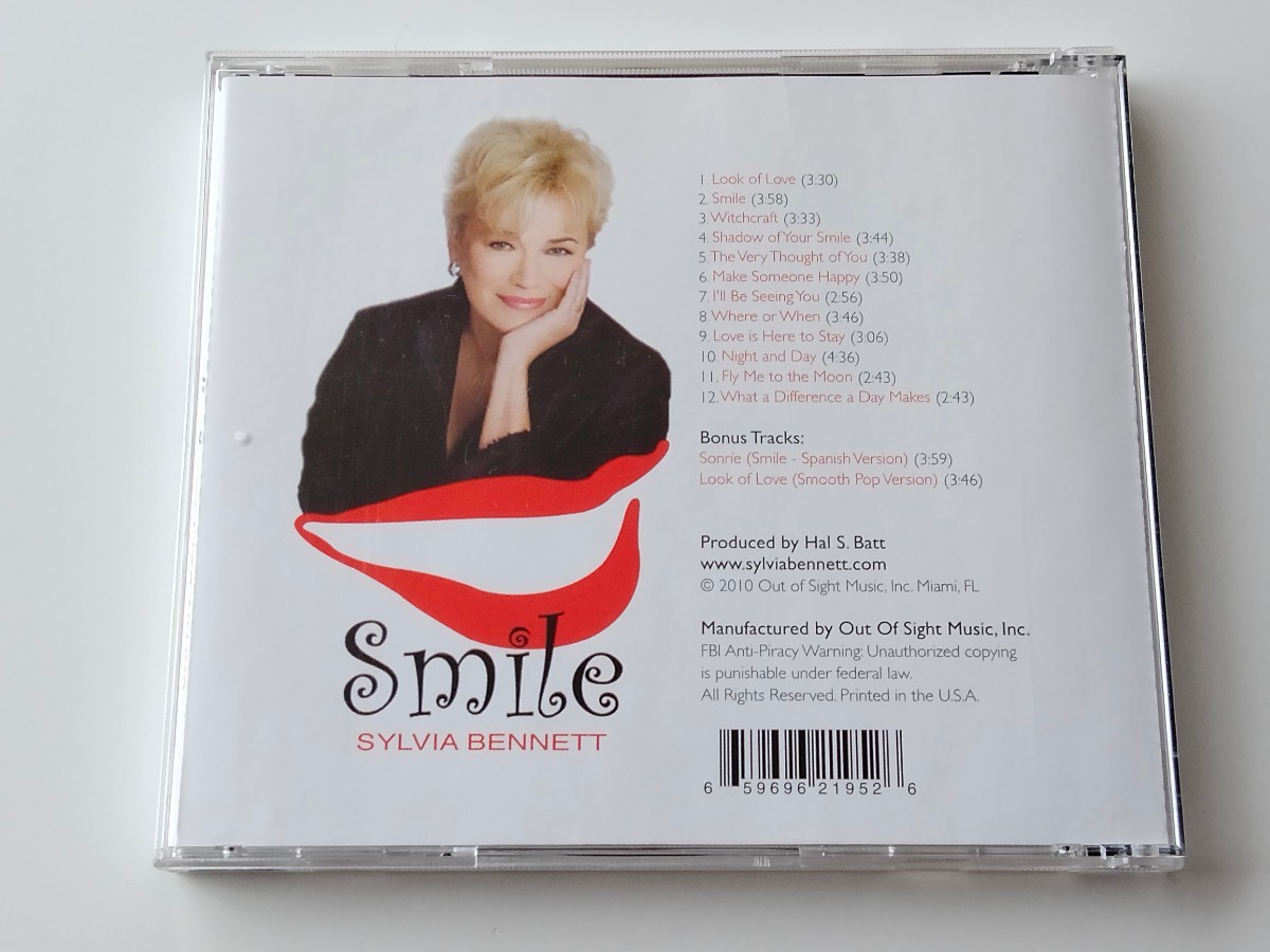 Sylvia Bennett / Smile CD OUT OF SIGHT MUSIC US OSM2525 シルヴィア・ベネット10年作,ボートラ追加盤,Look Of Love,Bucharach,C.Chaplin_画像2