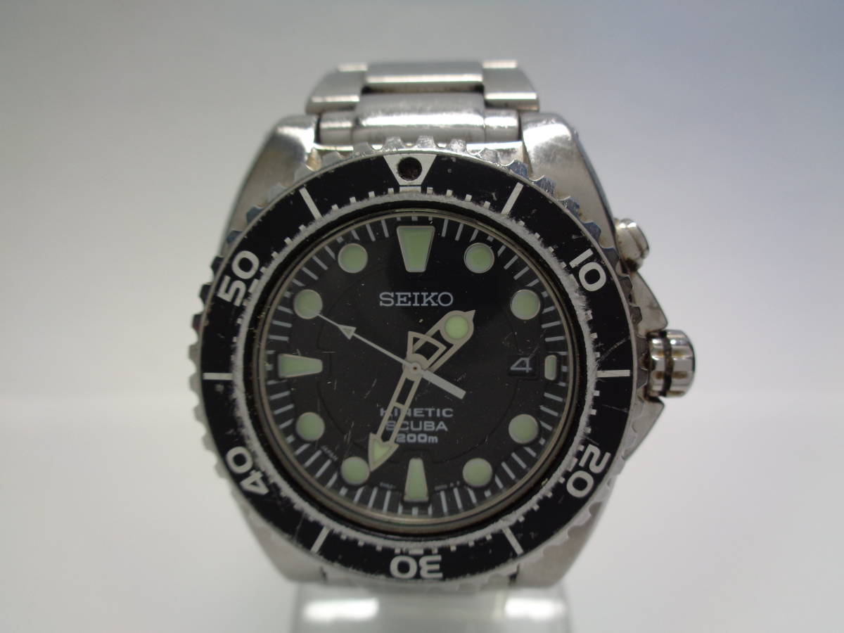 SEIKO セイコー KINETIC SCUBA スキューバ 200M キネティック 5M62-0BL0 腕時計 ジャンク品 管理ZI-79-LP-3