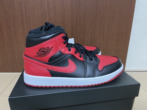 NIKE AIR JORDAN 1 MID ナイキ エア ジョーダン 1 ミッド ブラック/ジムレッド-ホワイト 554724-074 US10.5 28.5cm_画像3