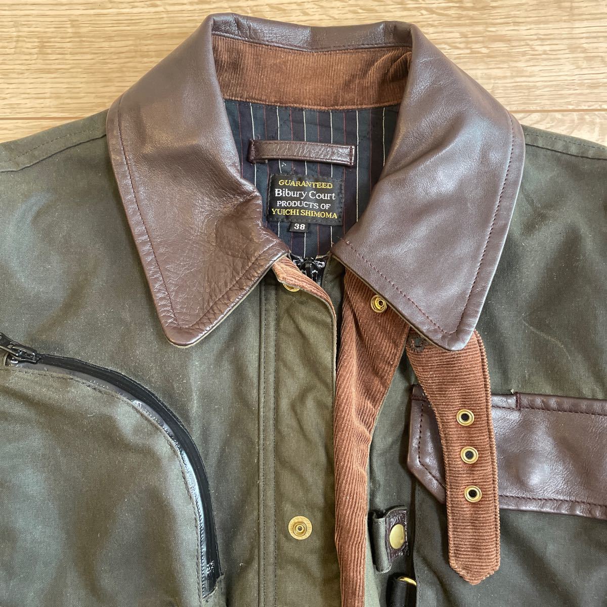 バイブリーコート ワックスコットンフィールドジャケット Bibury Court バブアーBarbour オイルド フライフィッシング 英国 38 SMサイズ_画像3