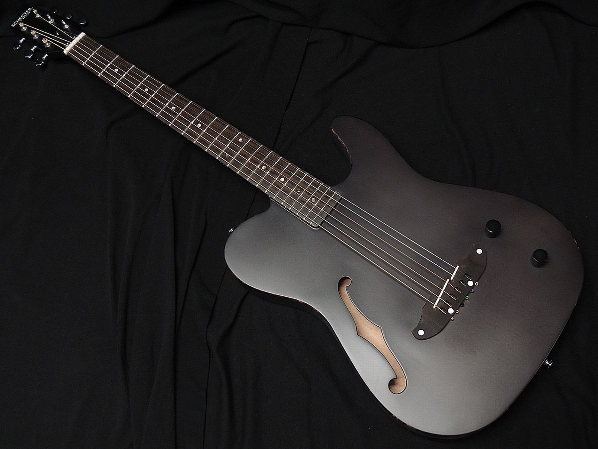 SCHECTER OL-FL-P STBK シェクター 薄胴 アコースティックギター Fホール エレアコ サテン ブラック テレキャスシェイプ パッシブ仕様