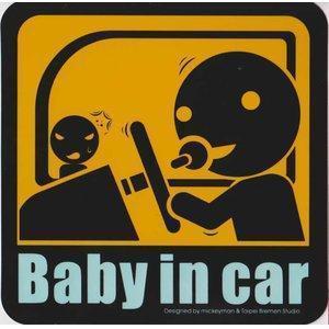 シール　おもしろ　ステッカー　BABY　IN　CARカーステッカー_画像1