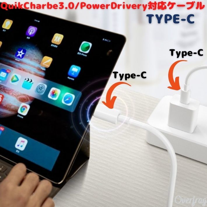 1m TypeC充電ケーブル USB PD 急速充電 Type-C ケーブル スマホ充電器 3A 200cm iPad android コード USBケーブル QC3.0対応 在宅勤務