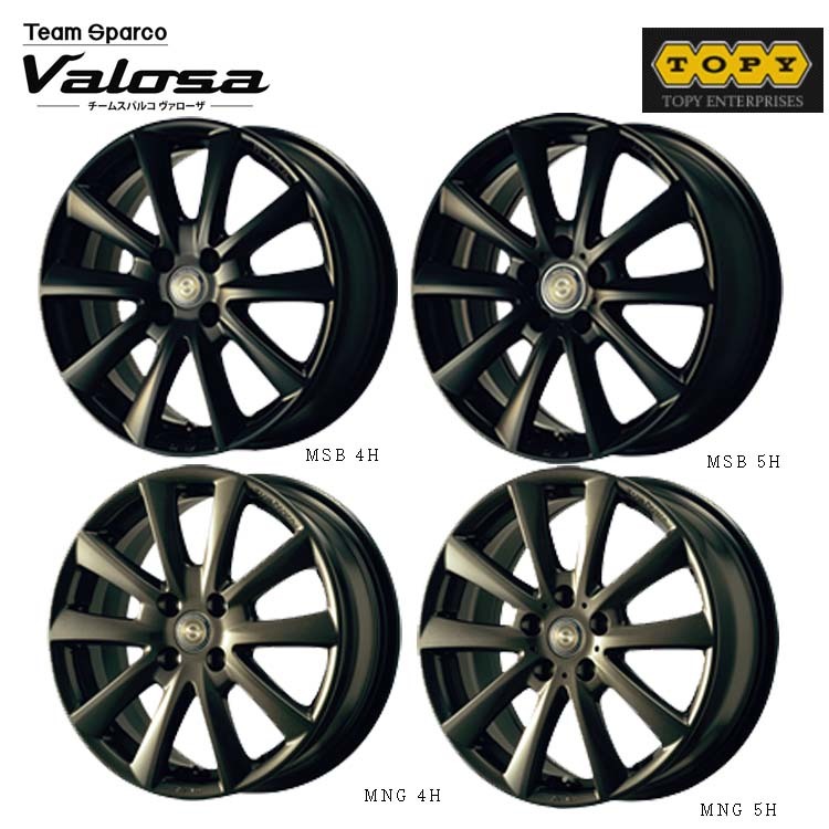 送料無料 トピー Team Sparco Valosa MNG 8J-18 +29 5H-112 (18インチ) 5H112 8J+29【1本単品 新品】_画像1