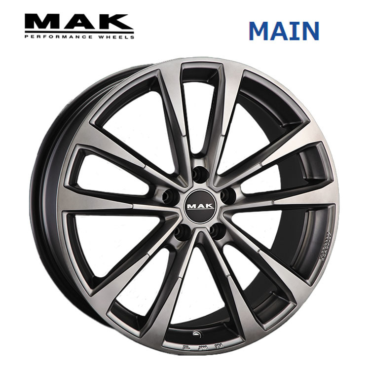 送料無料 阿部商会 MAK MAIN 6.5J-16 +50 5H-112 (16インチ) 5H112 6.5J+50【4本セット 新品】_画像1