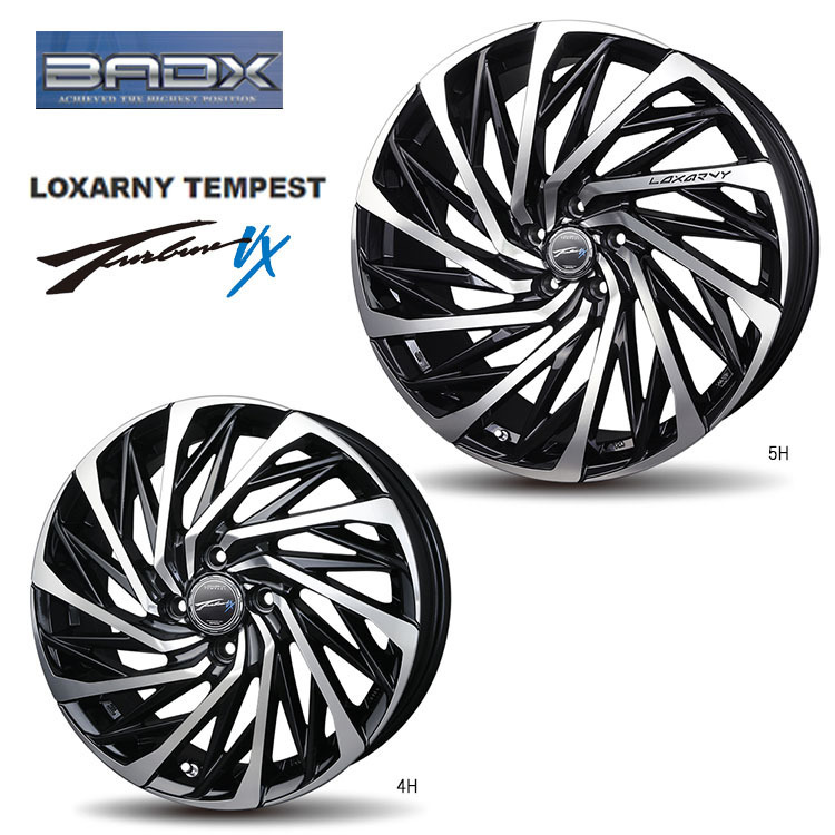 送料無料 バドックス LOXARNY TEMPEST TURBINE VX 8J-19 +45 5H-114.3 (19インチ) 5H114.3 8J+45【2本セット 新品】_画像1