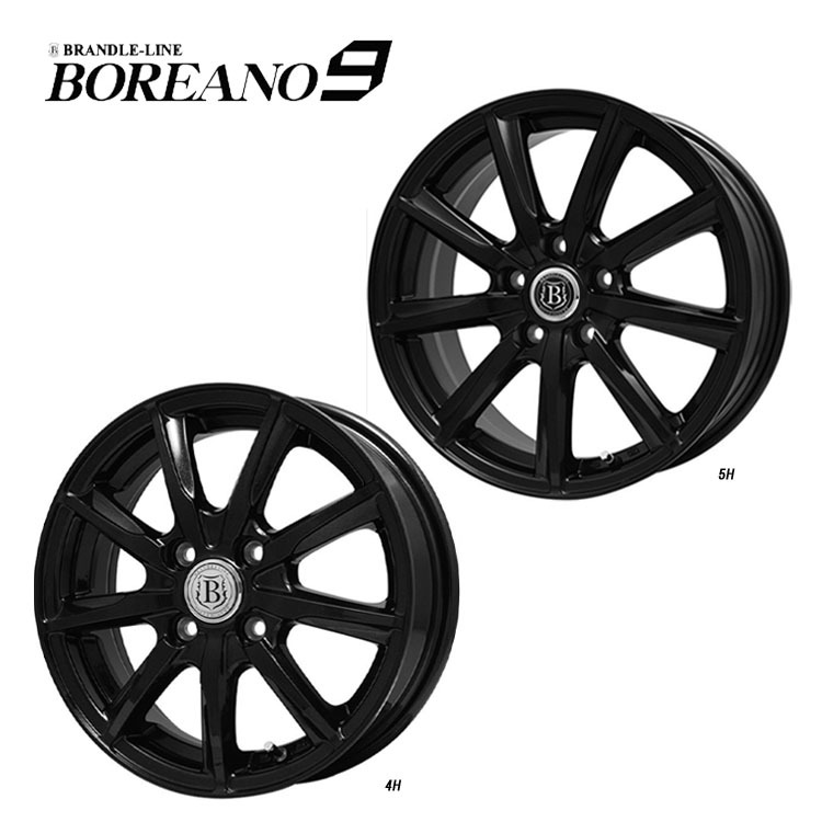 送料無料 ブランドルライン BOREANO9 5.5J-14 +47 4H-100 (14インチ) 4H100 5.5J+47【4本セット 新品】_画像1