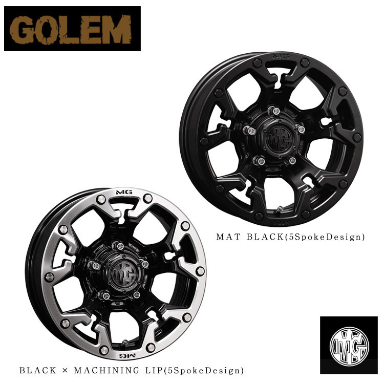 送料無料 クリムソン MG GOLEM (5 Spoke Design) 6J-16 -5 5H-139.7 (16インチ) 5H139.7 6J-5【4本セット 新品】