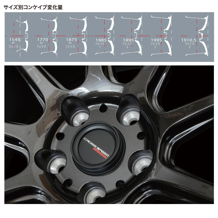 送料無料 ホットスタッフ CROSS SPEED HYPER Edition RS9 9.5J-19 +45 5H-100 (19インチ) 5H100 9.5J+45【1本単品 新品】_画像2