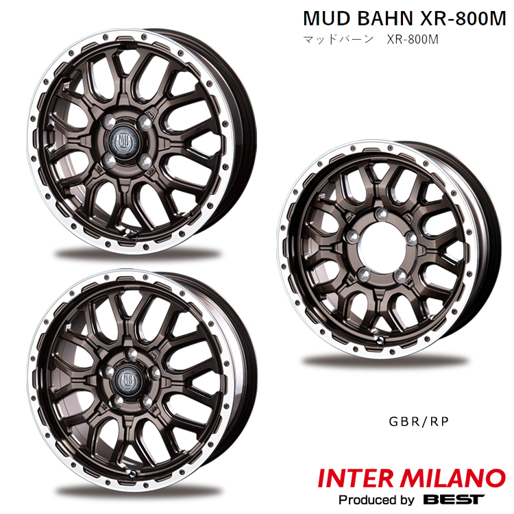 送料無料 インターミラノ MUD BAHN XR-800M (GBR/RP） 4.00B-12 +42 4H-100 (12インチ) 4H100 4.00B+42【1本単品 新品】_画像1