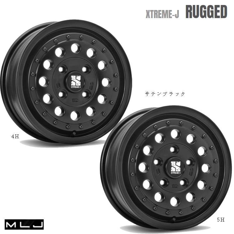 送料無料 エムエルジェイ XTREME-J RUGGED SBK 5J-14 +42 4H-114.3 (14インチ) 4H114.3 5J+42【1本単品 新品】_画像1