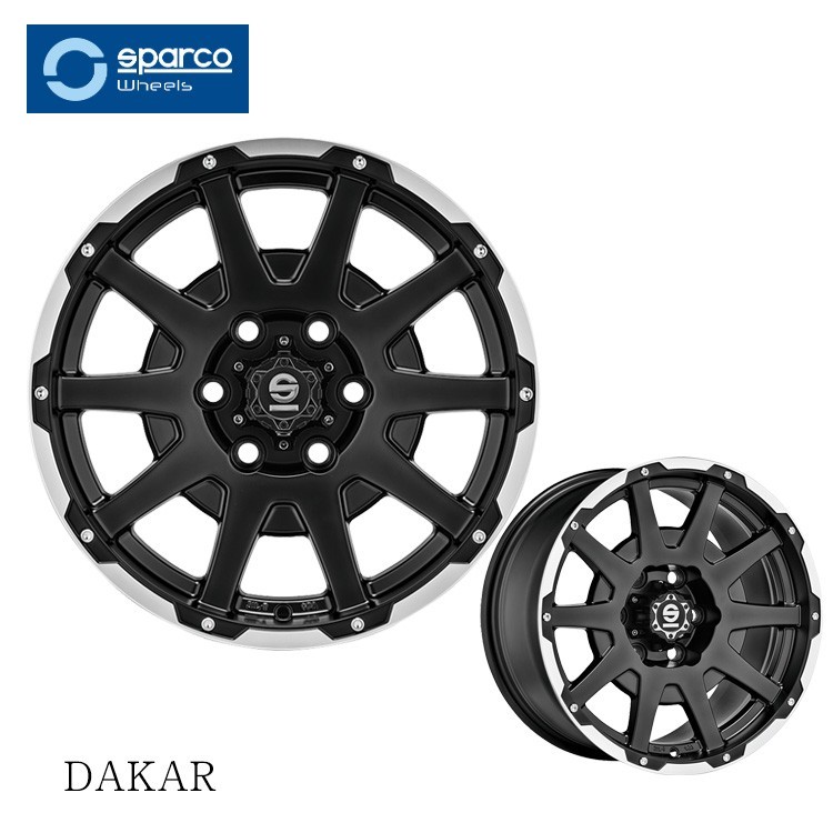 送料無料 スパルコ DAKAR 7.5J-17 +38 5H-114.3 (17インチ) 5H114.3 7.5J+38【4本セット 新品】_画像1