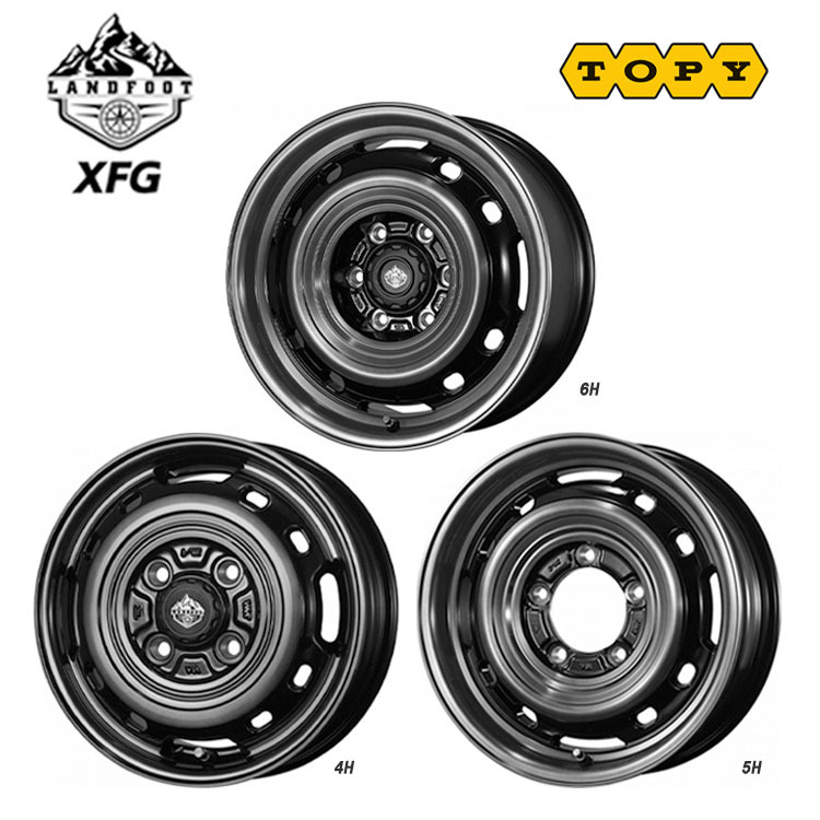 送料無料 トピー LANDFOOT XFG 5J-14 +50 5H-114.3 (14インチ) 5H114.3 5J+50【4本セット 新品】_画像1