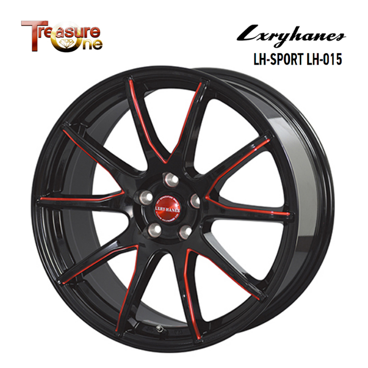 送料無料 トレジャーワン Lxryhanes LH-SPORT LH-015 7J-17 +48 5H-100 (17インチ) 5H100 7J+48【2本セット 新品】_画像1