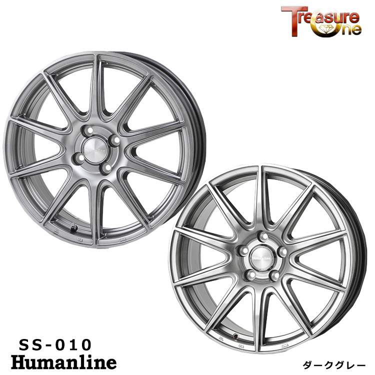 送料無料 トレジャーワン Humanline SS-010 6.5J-16 +48 5H-114.3 (16インチ) 5H114.3 6.5J+48【4本セット 新品】_画像1