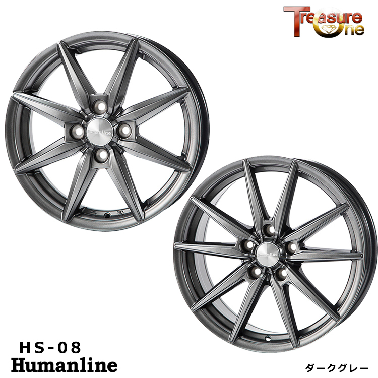 送料無料 トレジャーワン Humanline HS-08 6J-15 +53 5H-114.3 (15インチ) 5H114.3 6J+53【1本単品 新品】_画像1