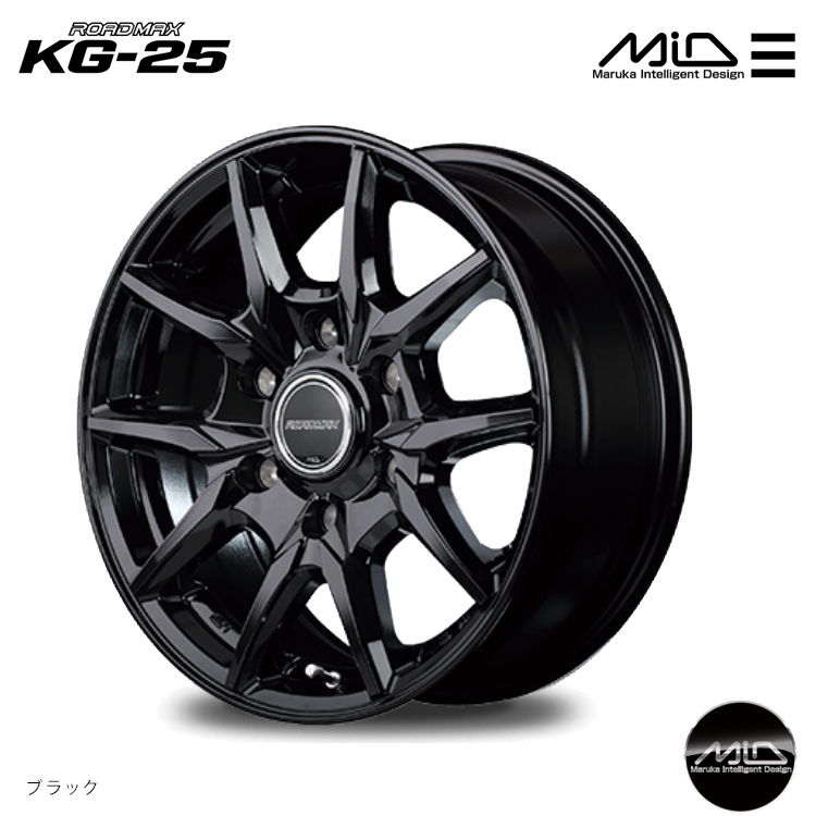 送料無料 マルカ サービス ROADMAX KG-25 BK 6J-15 +33 6H-139.7 (15インチ) 6H139.7 6J+33【1本単品 新品】_画像1