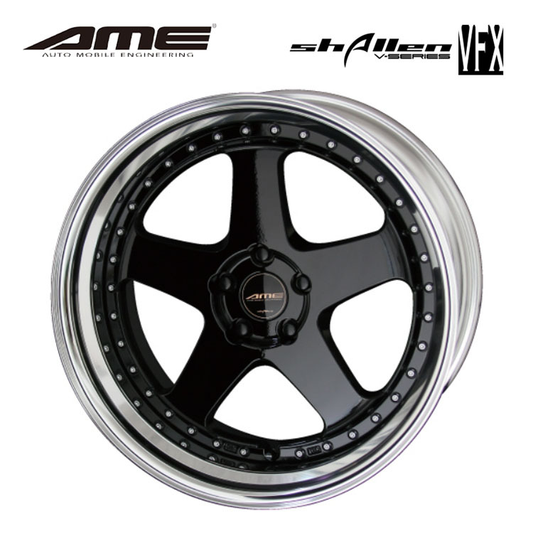 送料無料 共豊 AME SHALLEN VFX HI-Disk 8.5J-19 +3～35 5H-114.3 (19インチ) 5H114.3 8.5J+3～35【1本単品 新品】_画像1