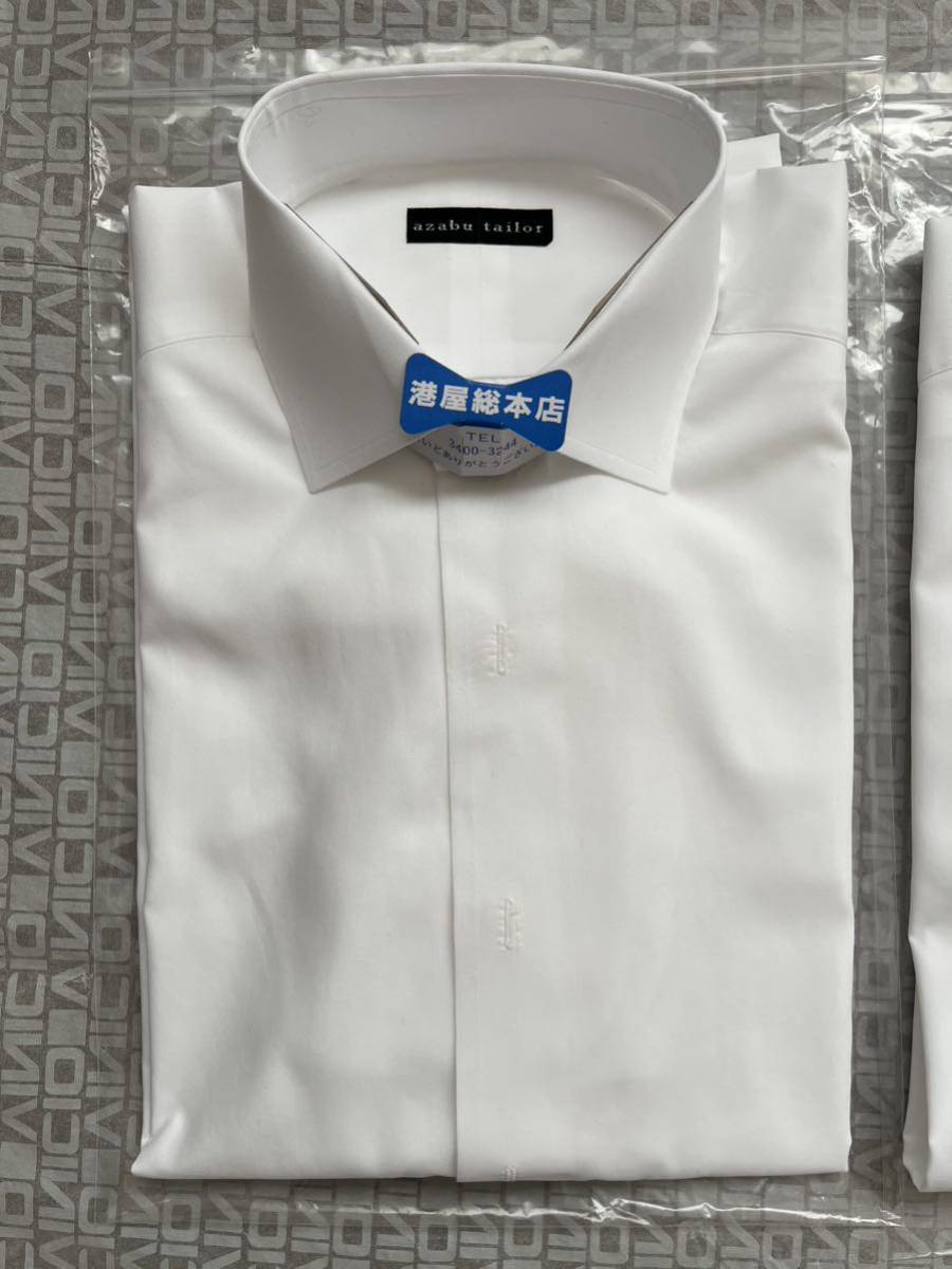 【2枚セット】【azabu tailor/アザブテーラー】41 ドレス シャツ ワイシャツ ビジネス ブロード ホワイト_画像5