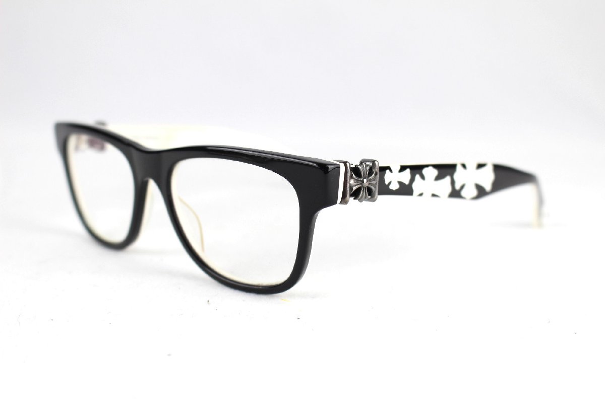 クロムハーツ chrome hearts クロス 眼鏡フレーム HARD-BK/WT メンズ レディース メガネ めがね 眼鏡 サングラス　K1221_画像1