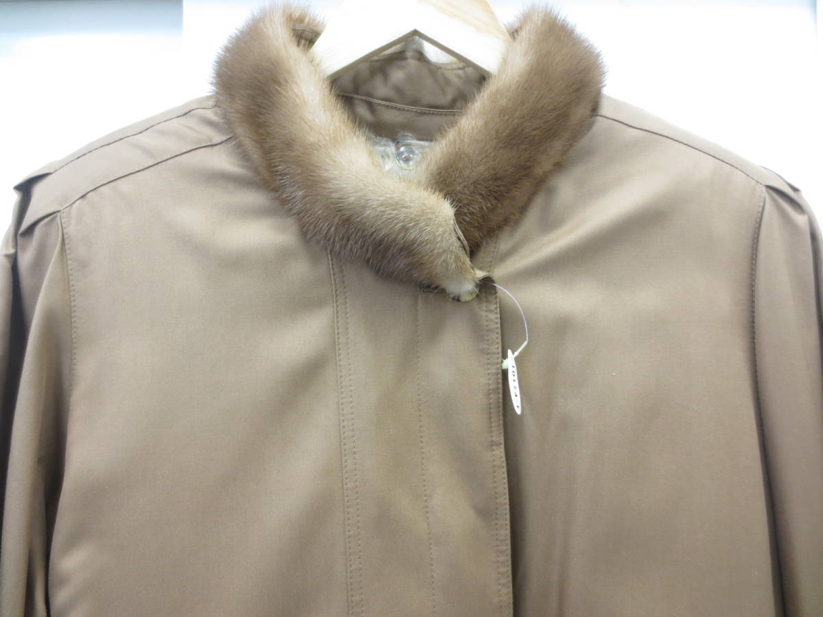 【12-107】未使用 Kanebo Silk Esprit de fur コート ロングコート ファーコート サイズF _画像2