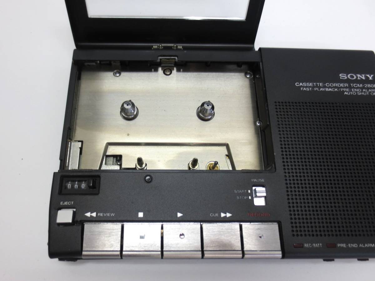 【12-151】 SONY ソニーポータブル カセット レコーダー TCM-280B ブラック レザーケース付き ジャンク品_画像8