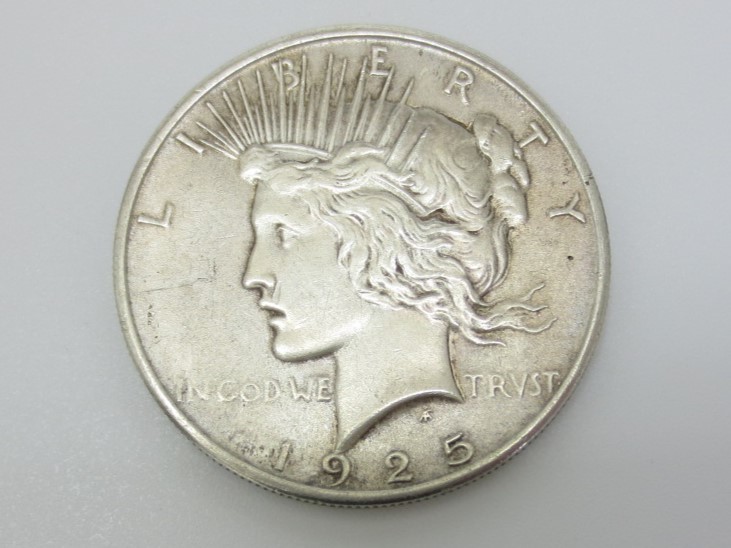 12-119】 1925年 アメリカ ピースダラー リバティ 1ドル銀貨 コイン 