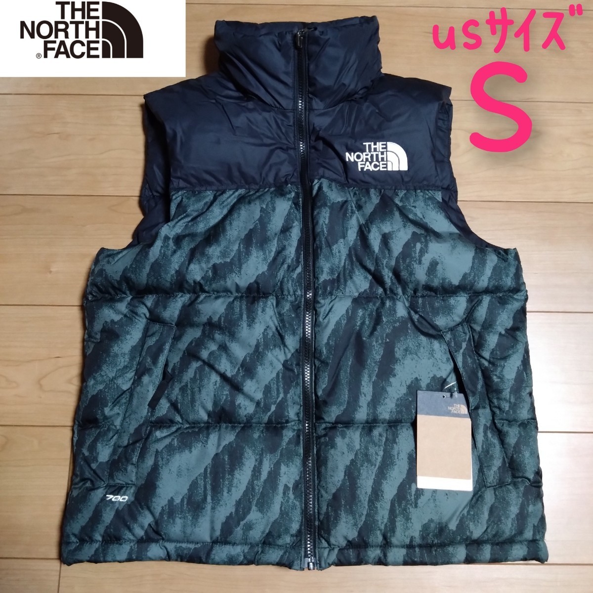 新品 USAモデル 700フィル ノースフェイス ヌプシ ダウンベスト NUPTSE US規格 S (日本サイズM相当)PRINTED 1996 RETRO THE NORTH FACE