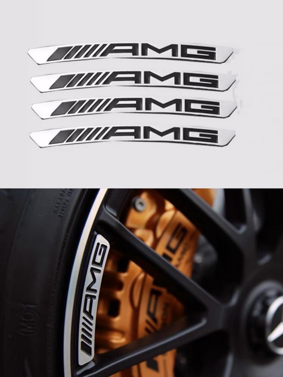 激安メルセデスベンツ　AMG　ホイールリムエンブレム　ホイールステッカー リムステッカー 4枚セット_画像1