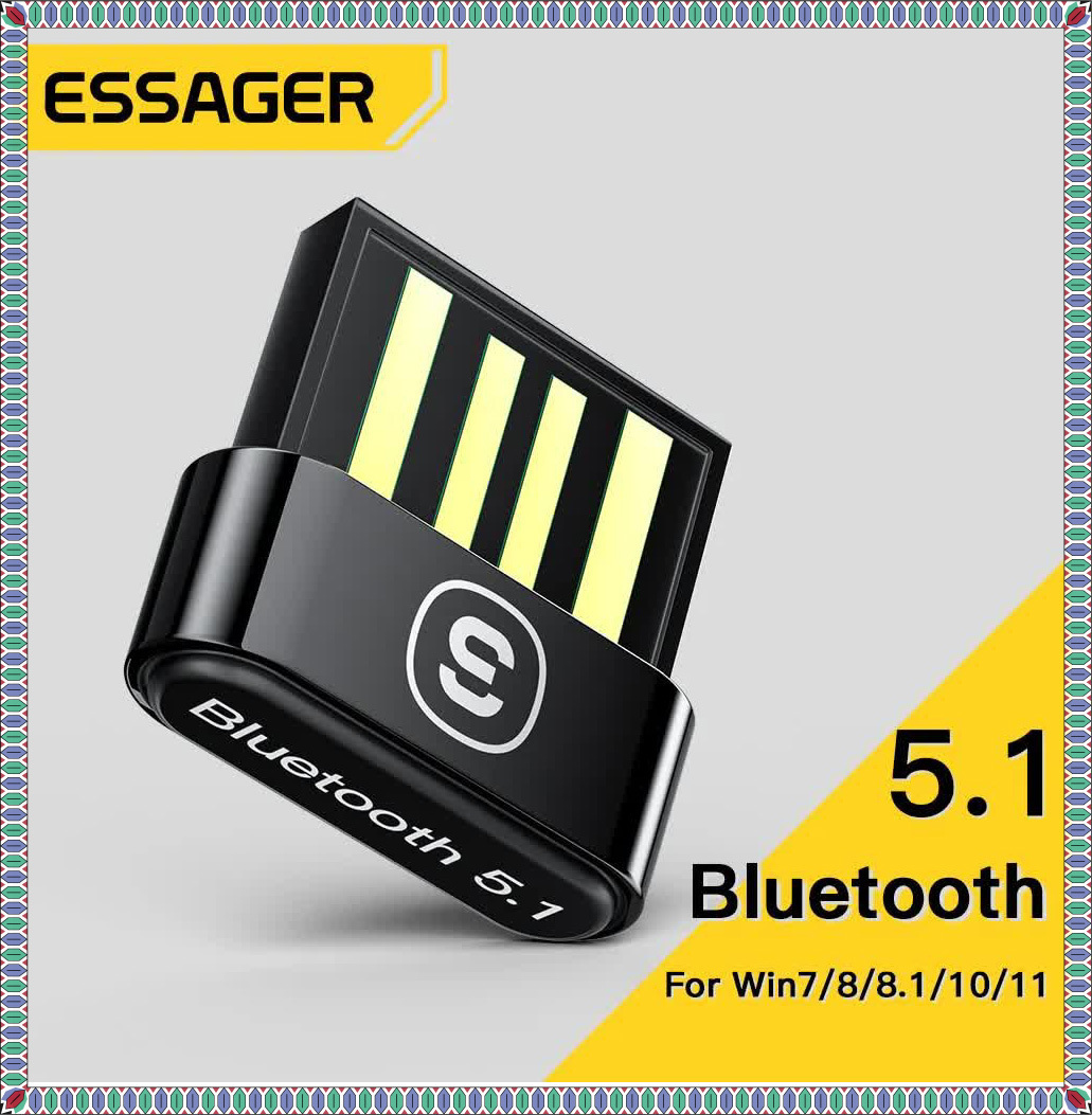 Essager-Bluetooth 5.1 USBアダプター,PC,ラップトップ,デスクトップコンピューター用のドングル付きワイヤレスヘッドフォン_画像7