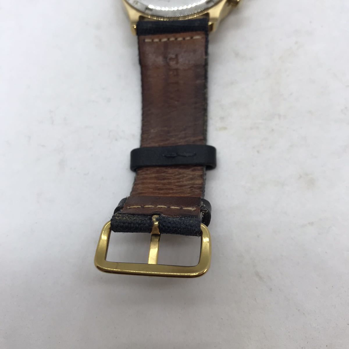 127-0116 TRIWA 腕時計 革ベルト ブラック 電池切れ 動作未確認_画像8