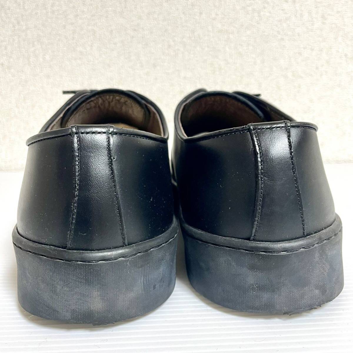 タケオキクチ TAKEO KIKUCHI レザースニーカー 革靴 レザーシューズ プレーントゥ ブラック サイズ60 メンズ26.0cm相当 ＊9_画像5