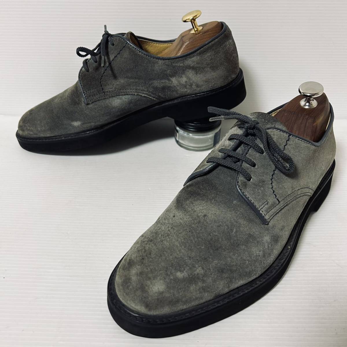 [ beautiful goods ]Hush Puppies is shupapi- large . made shoes plain tu suede leather sneakers 26cm gray *52