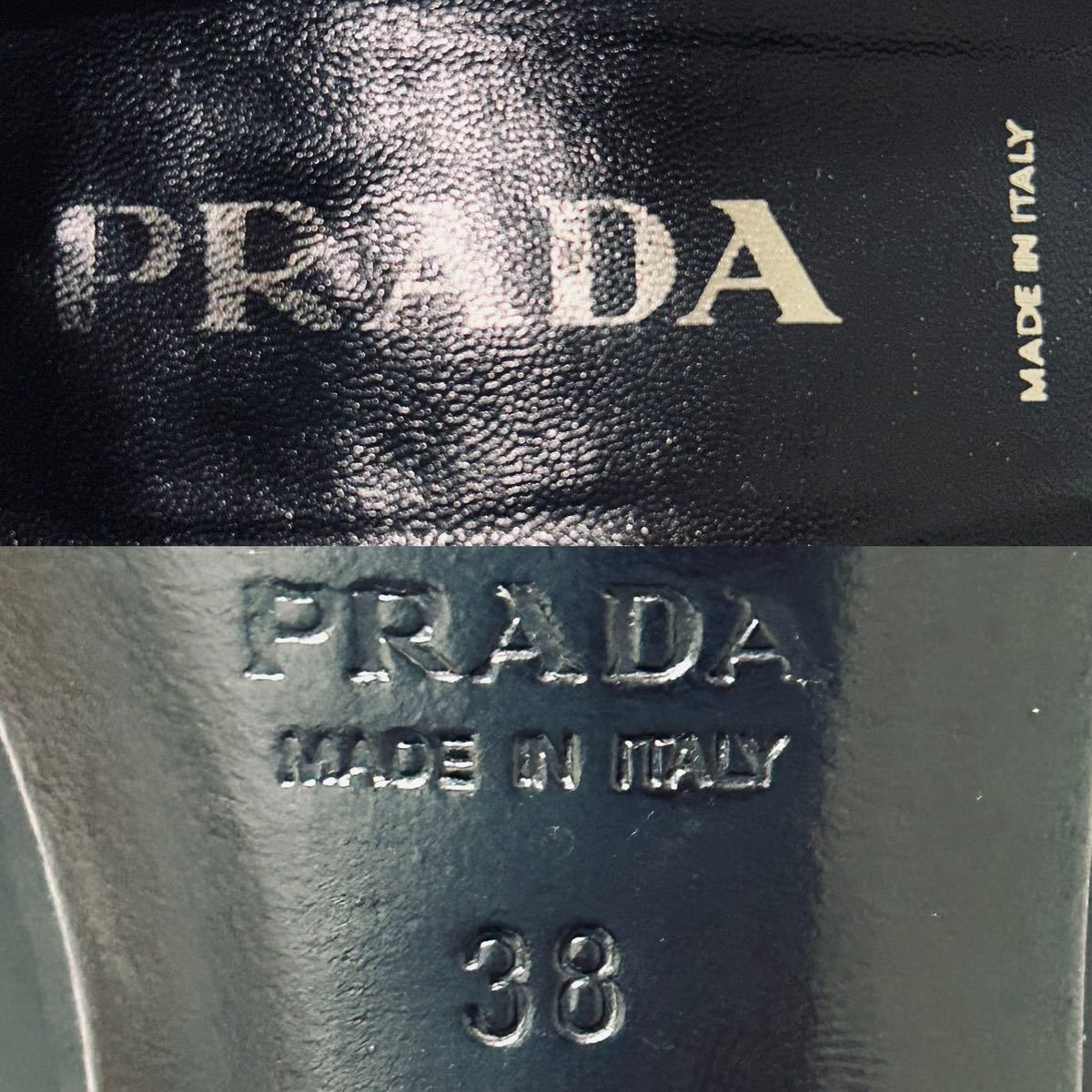 【美品】PRADA プラダ　ヒールパンプス　レザー　38 24cm ＊A_画像9