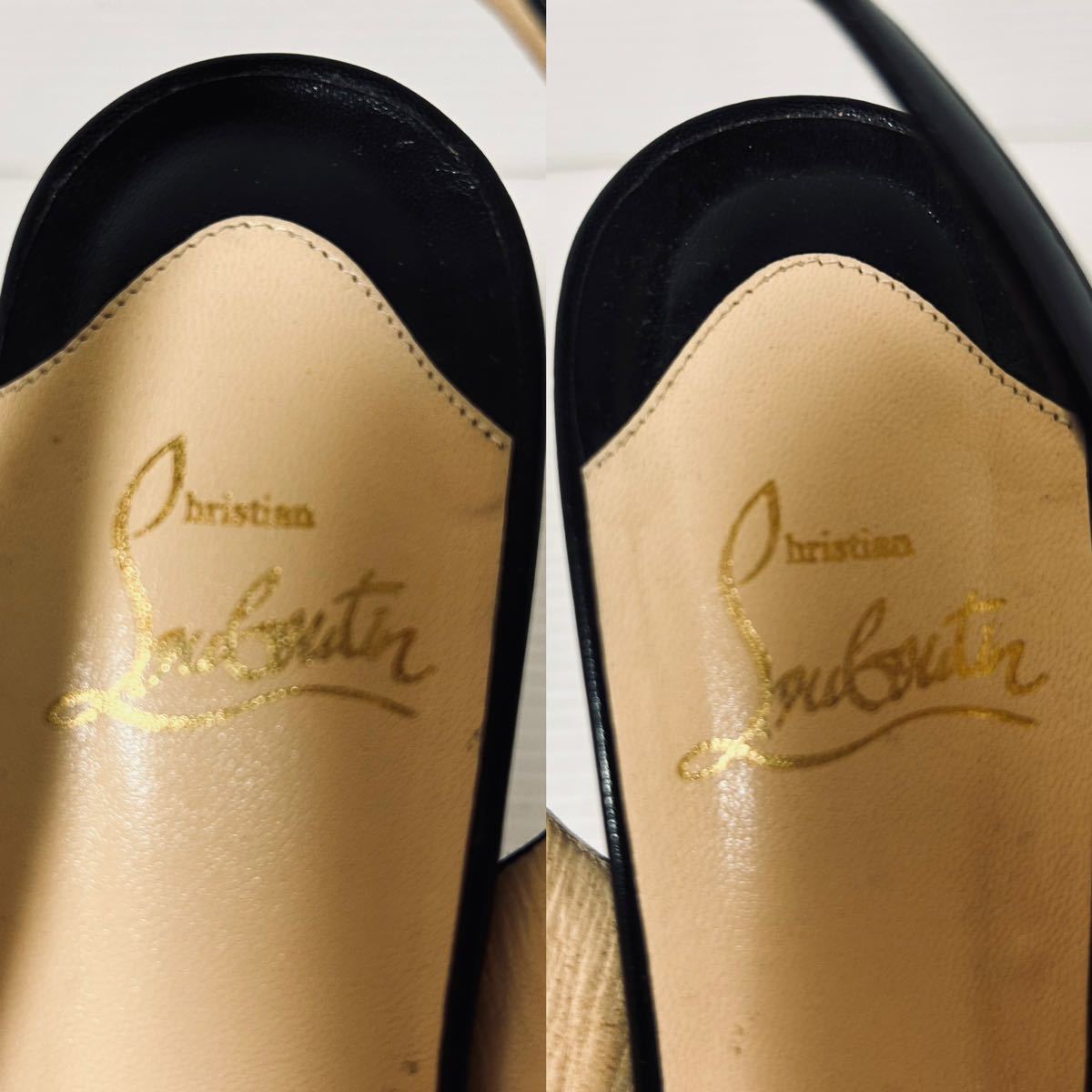 【美品】Christian Louboutin クリスチャン ルブタン　オープントゥパンプス　ヒールパンプス　サンダル　37 23.5cm ブラック　＊R_画像3