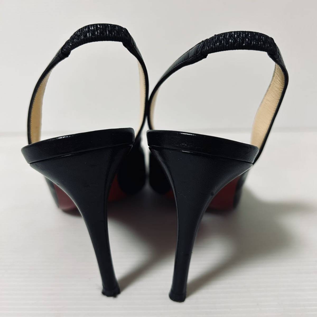 【美品】Christian Louboutin クリスチャン ルブタン　オープントゥパンプス　ヒールパンプス　サンダル　37 23.5cm ブラック　＊R_画像5