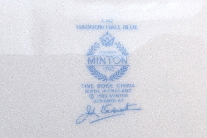 ミントン MINTON ハドンホール 29ｃｍ 大皿 プレート 2枚セット ホワイト×ブルー kz4620206825_画像6