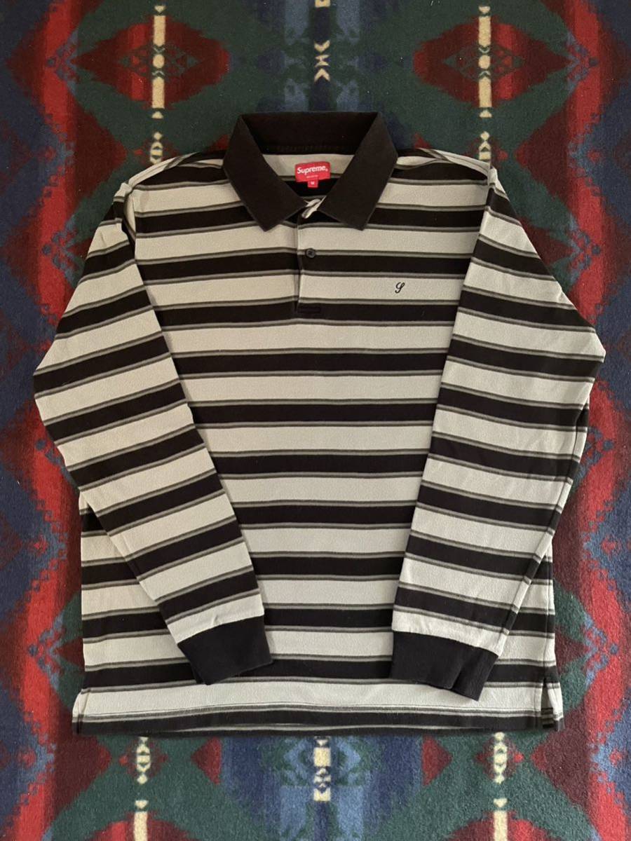 Supreme シュプリーム ストライプ ポロ ボーダー M 黒 野村訓市 Supreme シュプリーム ストライプ ポロ ボーダー M 黒 野村訓市