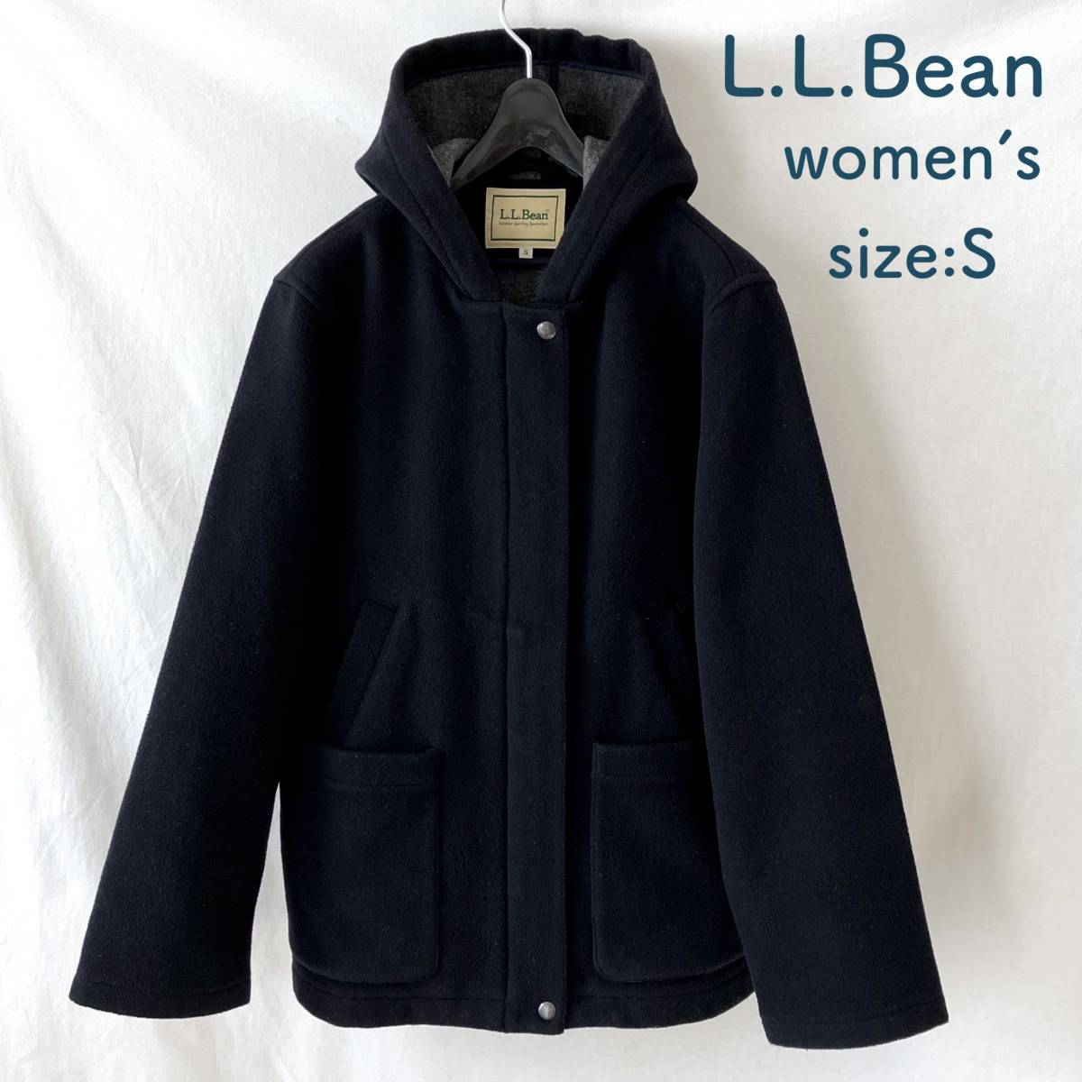 ■ L.L.Bean ■ エルエルビーン ■ ウールメルトン ■ フード ■ ブルゾン コート ■ レディース ■ サイズ S 日本サイズ Mくらい ■ /_画像1