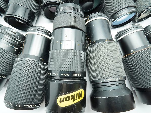 ★ニコン 純正MFレンズなど★Micro-NIKKOR/EL-NIKKOR/NIKKOR-Q/TC-200/TEFNON/Tokina/SIGMA/ 等 計:35点まとめ【ジャンク品】29182_画像3