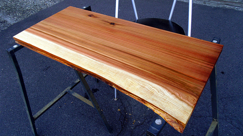 杉スギ(DIY机デスク・テーブル天板) 700x340x25mm 下仕上済SALE_４：下仕上げ済み（鋸目板・無塗装）