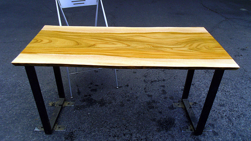 欅ケヤキ(DIYテーブル天板・脚追加OK)1300x630x40mm下仕上済SALE_６：脚材はハイタイプ・ロータイプ選択可能