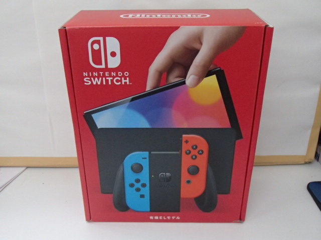 #57606【未使用品】Nintendo switch 有機EL 本体 ネオンブルー・ネオンレッド HEG-S-KABAA 店舗印あり ニンテンドー スイッチ