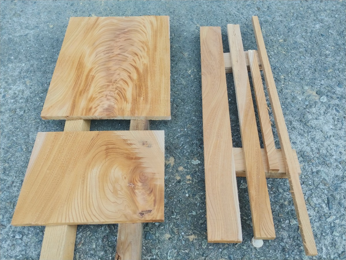 ケヤキ 無垢材 欅 端材 厚み15㎜ 6個セット 希少材 銘木 家具 DIY リノベ_画像1